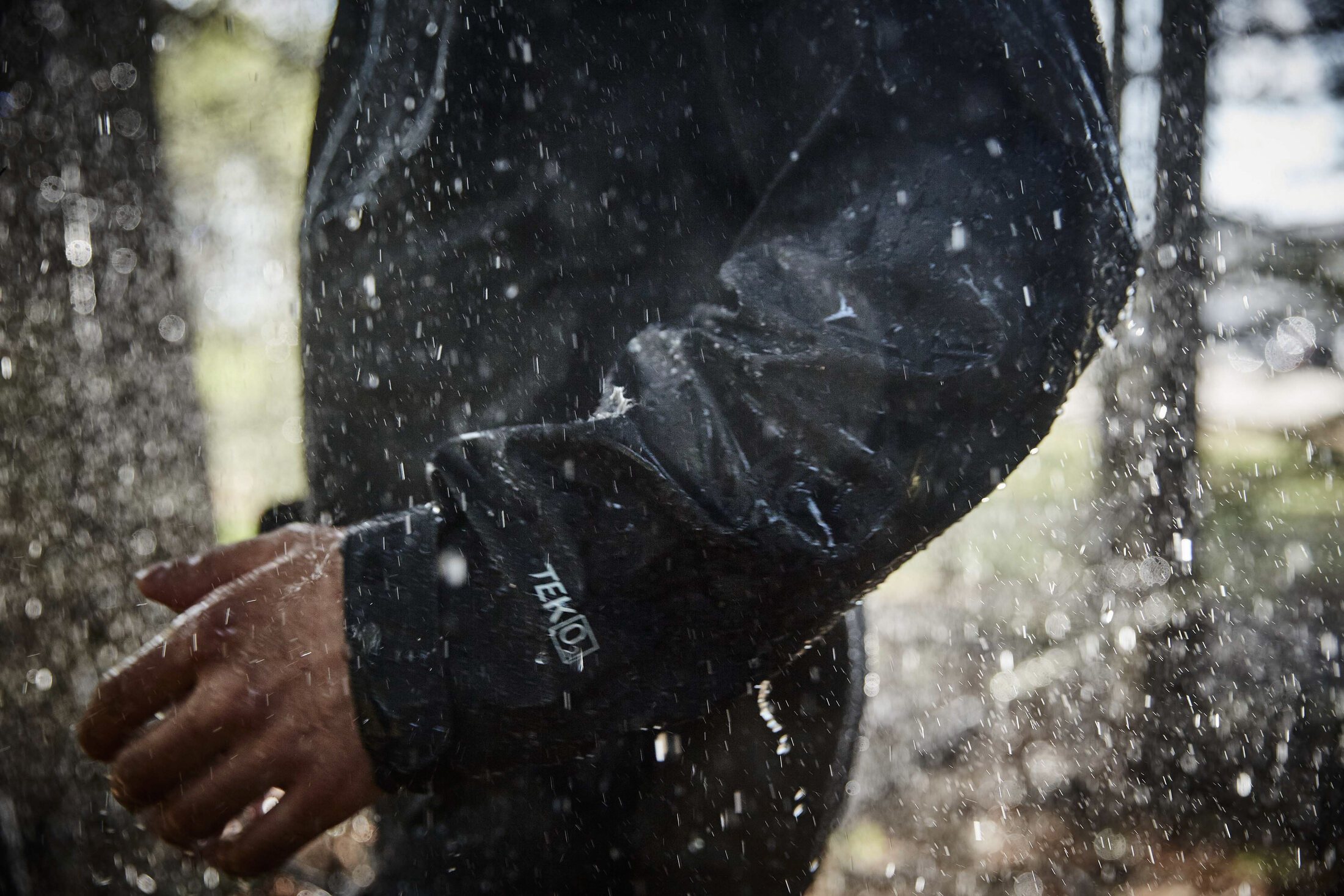 Full-frame shot of the L.L.Bean rain jacket display, commercial photography by Rory Scranton for a retail display campaign.